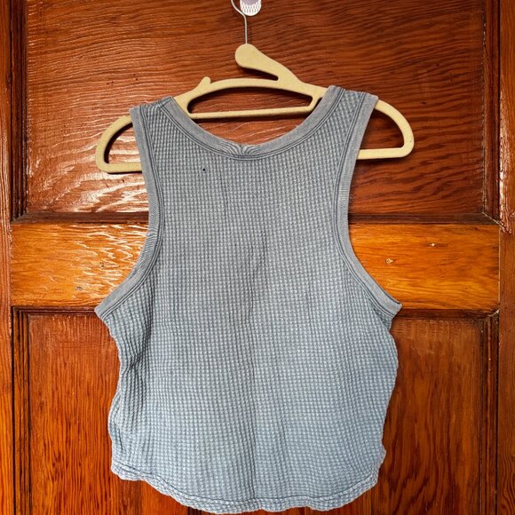 Cornflower blue waffle-knit tank - Picture 3 of 3